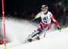 Sebastian Foss-Solevaag of Norway skiing in the first run of the men slalom race of Audi FIS Alpine skiing World cup in Schladming, Austria. Men slalom race of Audi FIS Alpine skiing World cup, The Night race, was held in Schladming, Austria, on Tuesday, 26th of January 2016.
