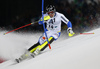 Andre Myhrer of Sweden skiing in the first run of the men slalom race of Audi FIS Alpine skiing World cup in Schladming, Austria. Men slalom race of Audi FIS Alpine skiing World cup, The Night race, was held in Schladming, Austria, on Tuesday, 26th of January 2016.
