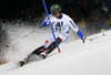 Axel Baeck of Sweden skiing in the first run of the men slalom race of Audi FIS Alpine skiing World cup in Schladming, Austria. Men slalom race of Audi FIS Alpine skiing World cup, The Night race, was held in Schladming, Austria, on Tuesday, 26th of January 2016.
