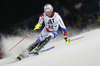 Marc Gini of Switzerland skiing in the first run of the men slalom race of Audi FIS Alpine skiing World cup in Schladming, Austria. Men slalom race of Audi FIS Alpine skiing World cup, The Night race, was held in Schladming, Austria, on Tuesday, 26th of January 2016.
