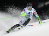 Matic Skube of Slovenia skiing in the first run of the men slalom race of Audi FIS Alpine skiing World cup in Schladming, Austria. Men slalom race of Audi FIS Alpine skiing World cup, The Night race, was held in Schladming, Austria, on Tuesday, 26th of January 2016.
