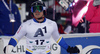 Jens Byggmark of Sweden reacts in the finish of the second run of the men slalom race of Audi FIS Alpine skiing World cup in Schladming, Austria. Men slalom race of Audi FIS Alpine skiing World cup, The Night race, was held in Schladming, Austria, on Tuesday, 26th of January 2016.
