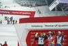 Winner Henrik Kristoffersen of Norway (M), second placed Marcel Hirscher of Austria (L) and third placed Alexander Khoroshilov of Russia (R) celebrate their medals won in the men slalom race of Audi FIS Alpine skiing World cup in Schladming, Austria. Men slalom race of Audi FIS Alpine skiing World cup, The Night race, was held in Schladming, Austria, on Tuesday, 26th of January 2016.
