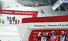 Winner Henrik Kristoffersen of Norway (M), second placed Marcel Hirscher of Austria (L) and third placed Alexander Khoroshilov of Russia (R) celebrate their medals won in the men slalom race of Audi FIS Alpine skiing World cup in Schladming, Austria. Men slalom race of Audi FIS Alpine skiing World cup, The Night race, was held in Schladming, Austria, on Tuesday, 26th of January 2016.
