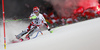 Marco Schwarz of Austria skiing in the first run of the men slalom race of Audi FIS Alpine skiing World cup in Schladming, Austria. Men slalom race of Audi FIS Alpine skiing World cup, The Night race, was held in Schladming, Austria, on Tuesday, 26th of January 2016.

