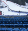 Empty tribunes in finish area after second training  for the men downhill race of Audi FIS Alpine skiing World cup in Garmisch-Partenkirchen, Germany, was cancelled due bad weather. Second training for men downhill race of Audi FIS Alpine skiing World cup, should be held in Garmisch-Partenkirchen, Germany, on Friday, 29th of January 2016.
