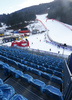 Empty tribunes in finish area after second training  for the men downhill race of Audi FIS Alpine skiing World cup in Garmisch-Partenkirchen, Germany, was cancelled due bad weather. Second training for men downhill race of Audi FIS Alpine skiing World cup, should be held in Garmisch-Partenkirchen, Germany, on Friday, 29th of January 2016.
