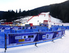 Empty tribunes in finish area after second training  for the men downhill race of Audi FIS Alpine skiing World cup in Garmisch-Partenkirchen, Germany, was cancelled due bad weather. Second training for men downhill race of Audi FIS Alpine skiing World cup, should be held in Garmisch-Partenkirchen, Germany, on Friday, 29th of January 2016.
