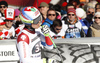 Ralph Weber of Switzerland reacts in the finish of the men downhill race of Audi FIS Alpine skiing World cup in Garmisch-Partenkirchen, Germany. Men downhill race of Audi FIS Alpine skiing World cup, was held on Kandahar course in Garmisch-Partenkirchen, Germany, on Saturday, 30th of January 2016.
