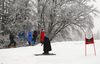 Course workers resting after trying to prepare course for race, but due dangerous conditions race got canceled before start of the first run of the men giant slalom race of Audi FIS Alpine skiing World cup in Garmisch-Partenkirchen, Germany. Men giant slalom race of Audi FIS Alpine skiing World cup, was held on Kandahar course in Garmisch-Partenkirchen, Germany, on Sunday, 31st of January 2016.
