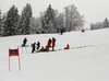 Course workers resting after trying to prepare course for race, but due dangerous conditions race got canceled before start of the first run of the men giant slalom race of Audi FIS Alpine skiing World cup in Garmisch-Partenkirchen, Germany. Men giant slalom race of Audi FIS Alpine skiing World cup, was held on Kandahar course in Garmisch-Partenkirchen, Germany, on Sunday, 31st of January 2016.
