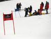 Course workers resting after trying to prepare course for race, but due dangerous conditions race got canceled before start of the first run of the men giant slalom race of Audi FIS Alpine skiing World cup in Garmisch-Partenkirchen, Germany. Men giant slalom race of Audi FIS Alpine skiing World cup, was held on Kandahar course in Garmisch-Partenkirchen, Germany, on Sunday, 31st of January 2016.
