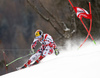 Marcel Hirscher of Austria skiing in the first run of the men giant slalom race of Audi FIS Alpine skiing World cup in Hinterstoder, Austria. Men giant slalom race of Audi FIS Alpine skiing World cup, was held on Hinterstoder, Austria, on Friday, 26th of February 2016.
