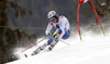 Loic Meillard of Switzerland skiing in the first run of the men giant slalom race of Audi FIS Alpine skiing World cup in Hinterstoder, Austria. Men giant slalom race of Audi FIS Alpine skiing World cup, was held on Hinterstoder, Austria, on Friday, 26th of February 2016.
