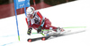 Henrik Kristoffersen of Norway skiing in the first run of the men giant slalom race of Audi FIS Alpine skiing World cup in Hinterstoder, Austria. Men giant slalom race of Audi FIS Alpine skiing World cup, was held on Hinterstoder, Austria, on Friday, 26th of February 2016.
