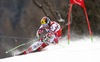 Marcel Hirscher of Austria skiing in the first run of the men giant slalom race of Audi FIS Alpine skiing World cup in Hinterstoder, Austria. Men giant slalom race of Audi FIS Alpine skiing World cup, was held on Hinterstoder, Austria, on Friday, 26th of February 2016.
