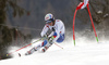 Loic Meillard of Switzerland skiing in the first run of the men giant slalom race of Audi FIS Alpine skiing World cup in Hinterstoder, Austria. Men giant slalom race of Audi FIS Alpine skiing World cup, was held on Hinterstoder, Austria, on Friday, 26th of February 2016.
