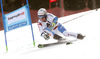 Elia Zurbriggen of Switzerland skiing in the first run of the men giant slalom race of Audi FIS Alpine skiing World cup in Hinterstoder, Austria. Men giant slalom race of Audi FIS Alpine skiing World cup, was held on Hinterstoder, Austria, on Friday, 26th of February 2016.
