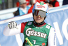 Ralph Weber of Switzerland reacts in the finish of the men super-g race of Audi FIS Alpine skiing World cup in Hinterstoder, Austria. Men super-g race of Audi FIS Alpine skiing World cup, was held on Hinterstoder, Austria, on Saturday, 27th of February 2016.
