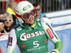 Second placed Bostjan Kline of Slovenia reacts in the finish of the men super-g race of Audi FIS Alpine skiing World cup in Hinterstoder, Austria. Men super-g race of Audi FIS Alpine skiing World cup, was held on Hinterstoder, Austria, on Saturday, 27th of February 2016.
