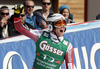 Winner Aleksander Aamodt Kilde of Norway reacts in the finish of the men super-g race of Audi FIS Alpine skiing World cup in Hinterstoder, Austria. Men super-g race of Audi FIS Alpine skiing World cup, was held on Hinterstoder, Austria, on Saturday, 27th of February 2016.
