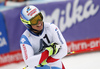 Gino Caviezel of Switzerland reacts in finish of the second run of the men giant slalom race of Audi FIS Alpine skiing World cup in Hinterstoder, Austria. Men giant slalom race of Audi FIS Alpine skiing World cup, was held in Hinterstoder, Austria, on Sunday, 28th of February 2016.
