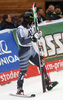 Marcus Sandell of Finland reacts in finish of the second run of the men giant slalom race of Audi FIS Alpine skiing World cup in Hinterstoder, Austria. Men giant slalom race of Audi FIS Alpine skiing World cup, was held in Hinterstoder, Austria, on Sunday, 28th of February 2016.
