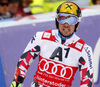 Marcel Hirscher of Austria reacts in finish of the second run of the men giant slalom race of Audi FIS Alpine skiing World cup in Hinterstoder, Austria. Men giant slalom race of Audi FIS Alpine skiing World cup, was held in Hinterstoder, Austria, on Sunday, 28th of February 2016.
