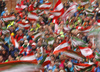 Austrian fans during the men giant slalom race of Audi FIS Alpine skiing World cup in Hinterstoder, Austria. Men giant slalom race of Audi FIS Alpine skiing World cup, was held in Hinterstoder, Austria, on Sunday, 28th of February 2016.
