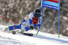 Andre Myhrer of Sweden skiing in the first run of the men giant slalom race of Audi FIS Alpine skiing World cup in Kranjska Gora, Slovenia. Men giant slalom race of Audi FIS Alpine skiing World cup, was held in Kranjska Gora, Slovenia, on Friday, 4th of March 2016.
