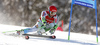 Zan Kranjec of Slovenia skiing in the first run of the men giant slalom race of Audi FIS Alpine skiing World cup in Kranjska Gora, Slovenia. Men giant slalom race of Audi FIS Alpine skiing World cup, was held in Kranjska Gora, Slovenia, on Friday, 4th of March 2016.
