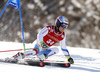 Loic Meillard of Switzerland skiing in the first run of the men giant slalom race of Audi FIS Alpine skiing World cup in Kranjska Gora, Slovenia. Men giant slalom race of Audi FIS Alpine skiing World cup, was held in Kranjska Gora, Slovenia, on Friday, 4th of March 2016.
