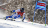 Andre Myhrer of Sweden skiing in the first run of the men giant slalom race of Audi FIS Alpine skiing World cup in Kranjska Gora, Slovenia. Men giant slalom race of Audi FIS Alpine skiing World cup, was held in Kranjska Gora, Slovenia, on Friday, 4th of March 2016.
