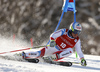 Gino Caviezel of Switzerland skiing in the first run of the men giant slalom race of Audi FIS Alpine skiing World cup in Kranjska Gora, Slovenia. Men giant slalom race of Audi FIS Alpine skiing World cup, was held in Kranjska Gora, Slovenia, on Friday, 4th of March 2016.
