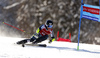 Eemeli Pirinen of Finland skiing in the first run of the men giant slalom race of Audi FIS Alpine skiing World cup in Kranjska Gora, Slovenia. Men giant slalom race of Audi FIS Alpine skiing World cup, was held in Kranjska Gora, Slovenia, on Friday, 4th of March 2016.
