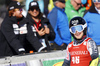 Eemeli Pirinen of Finland reacts in finish of the second run of the men giant slalom race of Audi FIS Alpine skiing World cup in Kranjska Gora, Slovenia. Men giant slalom race of Audi FIS Alpine skiing World cup, was held in Kranjska Gora, Slovenia, on Friday, 4th of March 2016.
