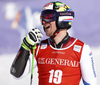 Justin Murisier of Switzerland reacts in finish of the second run of the men giant slalom race of Audi FIS Alpine skiing World cup in Kranjska Gora, Slovenia. Men giant slalom race of Audi FIS Alpine skiing World cup, was held in Kranjska Gora, Slovenia, on Friday, 4th of March 2016.
