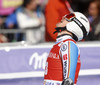 Stefan Luitz of Germany reacts in finish of the second run of the men giant slalom race of Audi FIS Alpine skiing World cup in Kranjska Gora, Slovenia. Men giant slalom race of Audi FIS Alpine skiing World cup, was held in Kranjska Gora, Slovenia, on Friday, 4th of March 2016.
