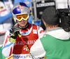 Alexis Pinturault of France reacts in finish of the second run of the men giant slalom race of Audi FIS Alpine skiing World cup in Kranjska Gora, Slovenia. Men giant slalom race of Audi FIS Alpine skiing World cup, was held in Kranjska Gora, Slovenia, on Friday, 4th of March 2016.
