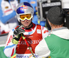 Alexis Pinturault of France reacts in finish of the second run of the men giant slalom race of Audi FIS Alpine skiing World cup in Kranjska Gora, Slovenia. Men giant slalom race of Audi FIS Alpine skiing World cup, was held in Kranjska Gora, Slovenia, on Friday, 4th of March 2016.
