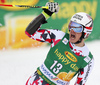 Manuel Feller of Austria reacts in finish of the second run of the men giant slalom race of Audi FIS Alpine skiing World cup in Kranjska Gora, Slovenia. Men giant slalom race of Audi FIS Alpine skiing World cup, was held in Kranjska Gora, Slovenia, on Saturday, 5th of March 2016.
