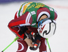 Henrik Kristoffersen of Norway reacts in finish of the second run of the men giant slalom race of Audi FIS Alpine skiing World cup in Kranjska Gora, Slovenia. Men giant slalom race of Audi FIS Alpine skiing World cup, was held in Kranjska Gora, Slovenia, on Saturday, 5th of March 2016.
