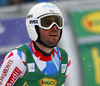 Thomas Fanara of France reacts in finish of the second run of the men giant slalom race of Audi FIS Alpine skiing World cup in Kranjska Gora, Slovenia. Men giant slalom race of Audi FIS Alpine skiing World cup, was held in Kranjska Gora, Slovenia, on Saturday, 5th of March 2016.
