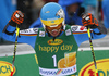 Felix Neureuther of Germany reacts in finish of the second run of the men giant slalom race of Audi FIS Alpine skiing World cup in Kranjska Gora, Slovenia. Men giant slalom race of Audi FIS Alpine skiing World cup, was held in Kranjska Gora, Slovenia, on Saturday, 5th of March 2016.
