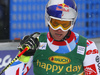 Alexis Pinturault of France reacts in finish of the second run of the men giant slalom race of Audi FIS Alpine skiing World cup in Kranjska Gora, Slovenia. Men giant slalom race of Audi FIS Alpine skiing World cup, was held in Kranjska Gora, Slovenia, on Saturday, 5th of March 2016.
