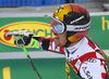 Marcel Hirscher of Austria reacts in finish of the second run of the men giant slalom race of Audi FIS Alpine skiing World cup in Kranjska Gora, Slovenia. Men giant slalom race of Audi FIS Alpine skiing World cup, was held in Kranjska Gora, Slovenia, on Saturday, 5th of March 2016.
