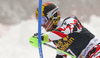 Marcel Hirscher of Austria skiing in the first run of the men slalom race of Audi FIS Alpine skiing World cup in Kranjska Gora, Slovenia. Men slalom race of Audi FIS Alpine skiing World cup, was held in Kranjska Gora, Slovenia, on Sunday, 6th of March 2016.
