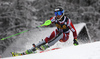 Sebastian Foss-Solevaag of Norway skiing in the first run of the men slalom race of Audi FIS Alpine skiing World cup in Kranjska Gora, Slovenia. Men slalom race of Audi FIS Alpine skiing World cup, was held in Kranjska Gora, Slovenia, on Sunday, 6th of March 2016.
