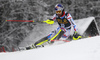 Alexis Pinturault of France skiing in the first run of the men slalom race of Audi FIS Alpine skiing World cup in Kranjska Gora, Slovenia. Men slalom race of Audi FIS Alpine skiing World cup, was held in Kranjska Gora, Slovenia, on Sunday, 6th of March 2016.
