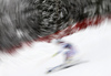 Robin Buffet of France skiing in the first run of the men slalom race of Audi FIS Alpine skiing World cup in Kranjska Gora, Slovenia. Men slalom race of Audi FIS Alpine skiing World cup, was held in Kranjska Gora, Slovenia, on Sunday, 6th of March 2016.
